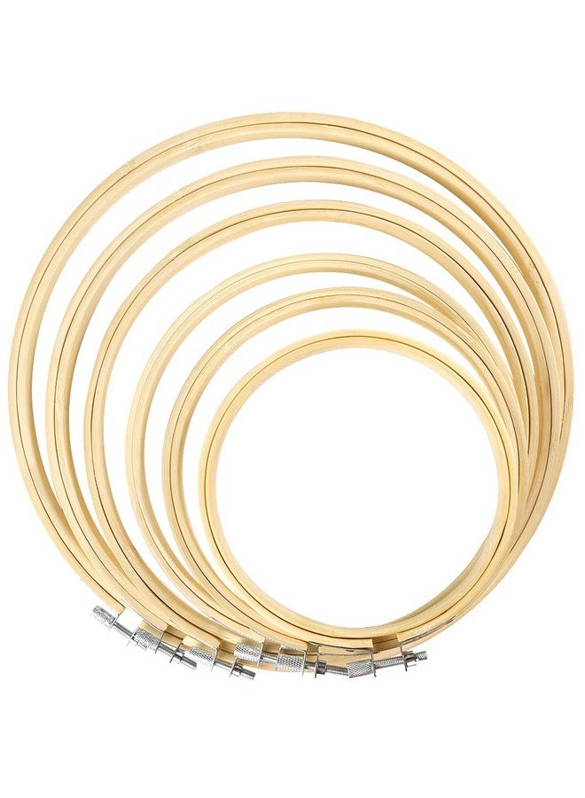 كايدو مجموعة من 6 قطع من حلقات التطريز الدائرية للتطريز المتقاطع مقاس 4 إلى 10 بوصات للتطريز والتطريز المتقاطع - Image 1