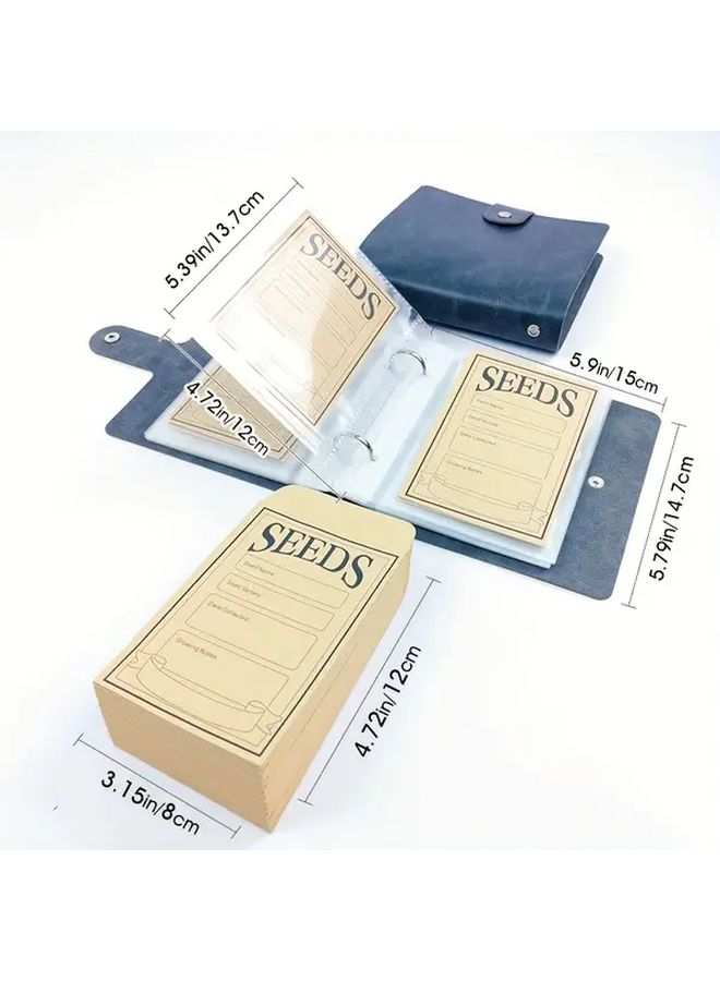 51pcs Blue Garden Seed Storage Organizer Booklet with Self Sealing Envelopes - Image 3