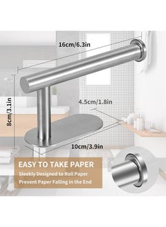 Generic Bathroom Toilet Paper Holder, Premium Stainless Steel Rustproof Wall Mounted Toilet Roll Holder Self Adhesive Command Strip Toilet Paper Roll Holder for Bathroom, Kitchen, Washroom, No Drilling (Silver)  - Image 2
