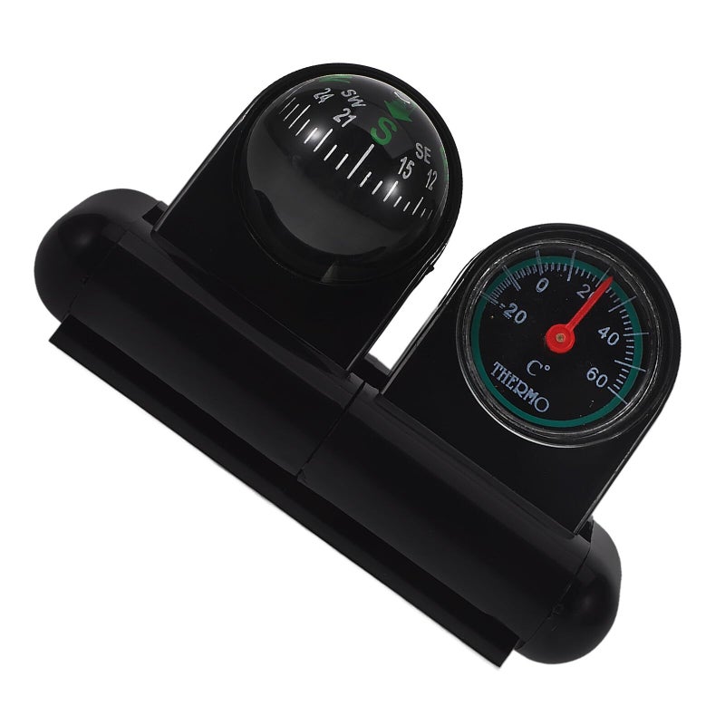 Dual Function Car Dashboard Compass Thermometer with Temperature Sensor for Vehicles Outdoor Use - Image 2