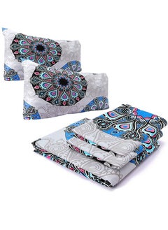 snooze Fitted Bed Sheet set 3pcs, 180*200 cm+ Free 2 Pillowcases, Motifs Circles design  - Image 1