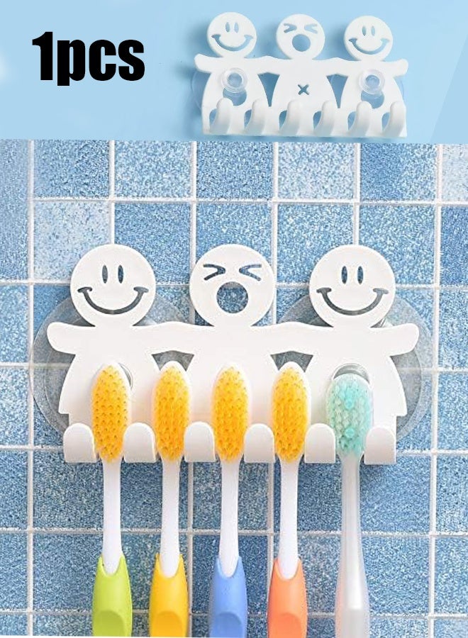 KANGLI Smile Face Designed Toothbrush Holder White 4.52*2.7in/11.5*6.8cm - Image 1