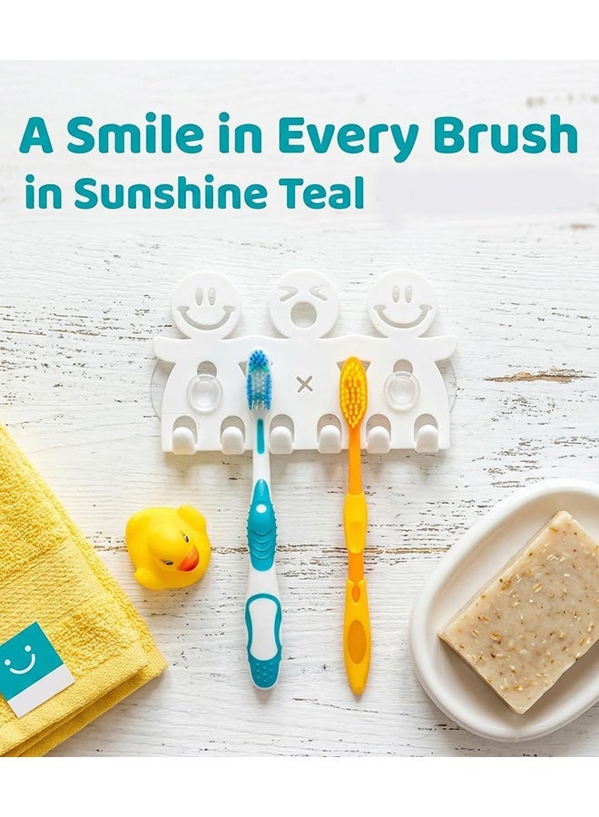KANGLI Smile Face Designed Toothbrush Holder White 4.52*2.7in/11.5*6.8cm - Image 2