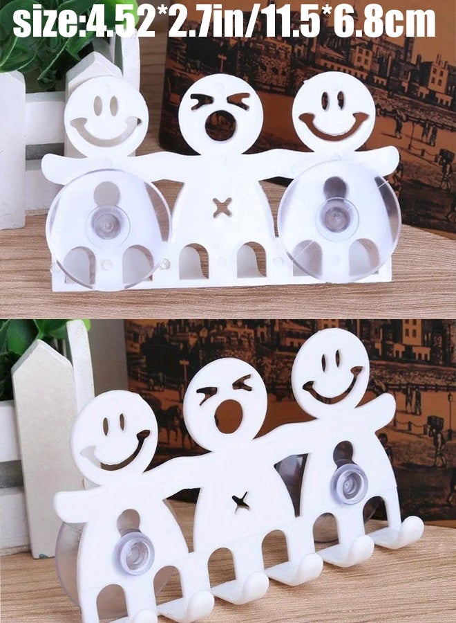 KANGLI Smile Face Designed Toothbrush Holder White 4.52*2.7in/11.5*6.8cm - Image 4