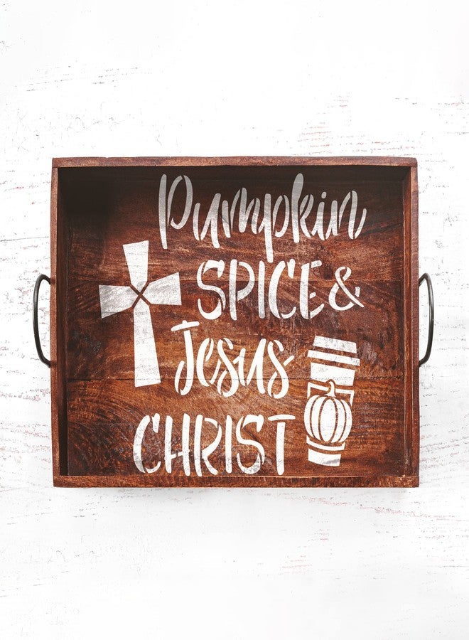 Stencil Revolution Pumpkin Spice and Jesus Christ Stencil - Fall Sign, Fall Kitchen Decor, Fall Stencils for Painting, Fall Stencil, Fall Yard Decorations - Image 3