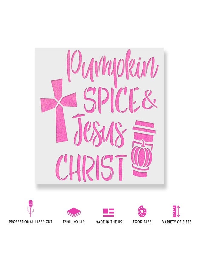 Stencil Revolution Pumpkin Spice and Jesus Christ Stencil - Fall Sign, Fall Kitchen Decor, Fall Stencils for Painting, Fall Stencil, Fall Yard Decorations - Image 2