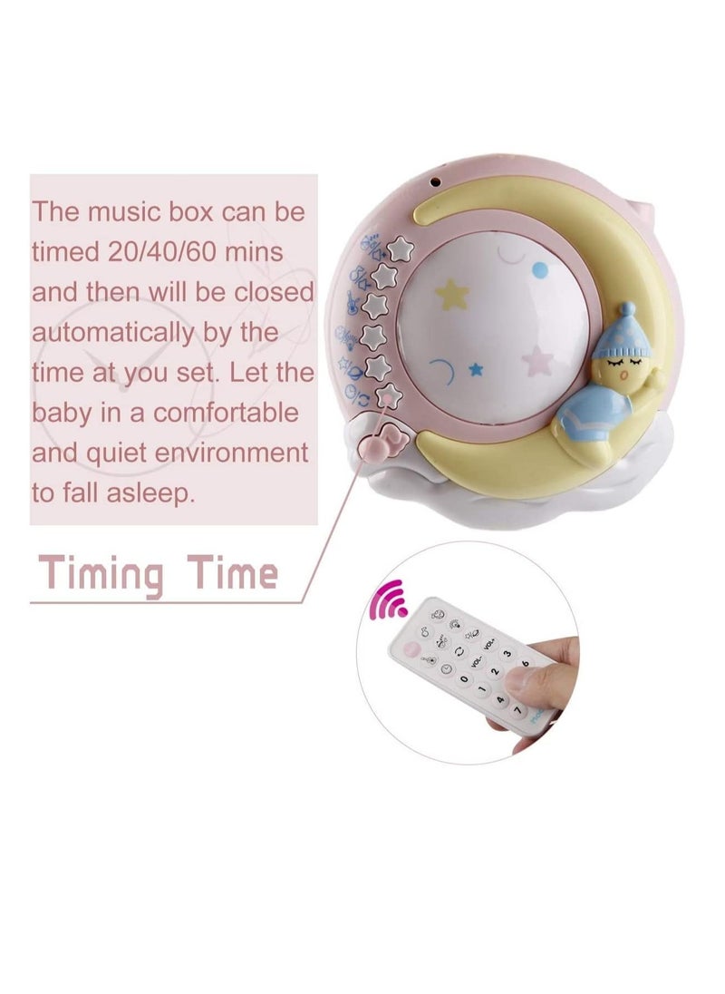 Mini Tudou - Baby Musical Crib Mobile with Projector and Night Light with Timing Function 360 Degrees Rotating Rattles Infants Crib Hanging Toys Take Along Mobile Music Box and Rattle Newborn Baby Gift - Image 1
