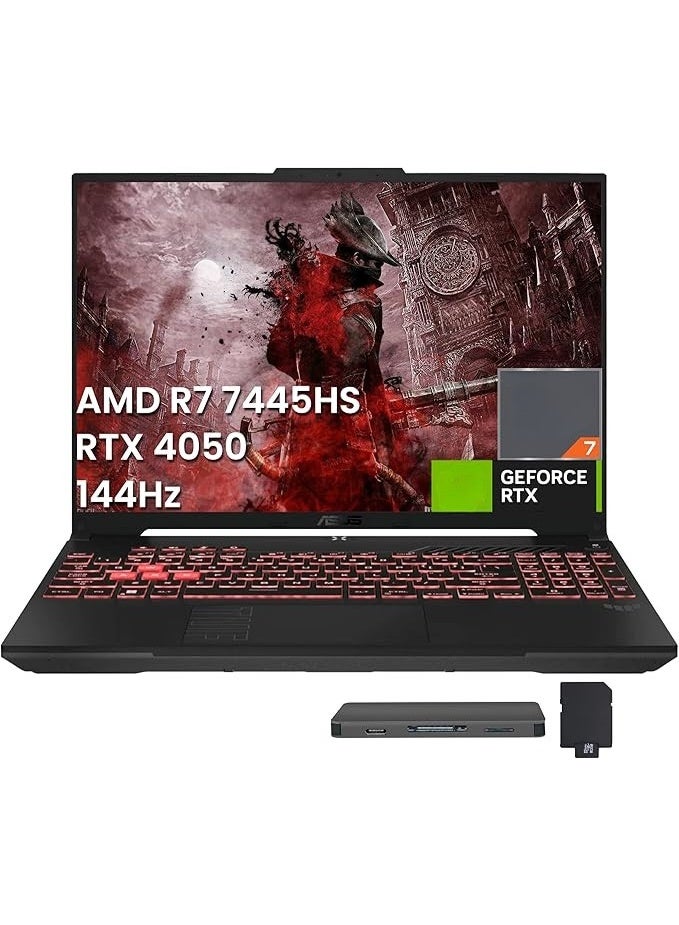 لابتوب جيمينج بشاشة 144Hz ومعالج Ryzen 7 وكيبورد RGB وتخزين SSD سريع للألعاب والشغل - Image 1