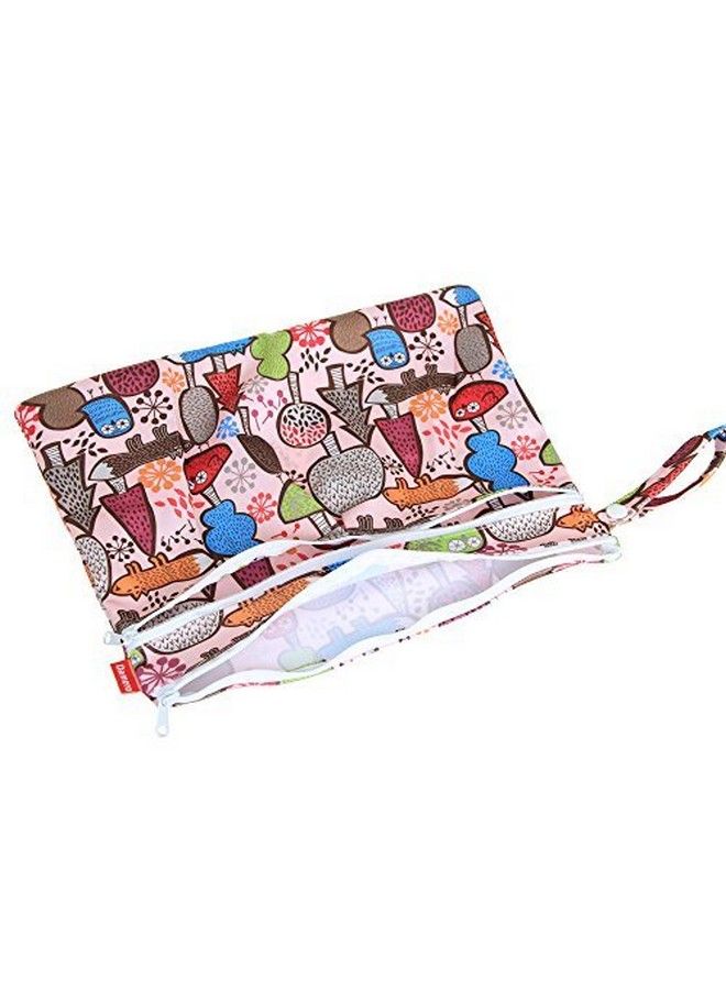 Damero حقيبة مائية قابلة لإعادة الاستخدام 2 عبوة حقيبة جافة رطبة منظم للسفر الشاطئي للحفاضات وأجزاء ضخ الثدي وملابس السباحة المبللة شجرة + حمراء شيفرون - Image 5