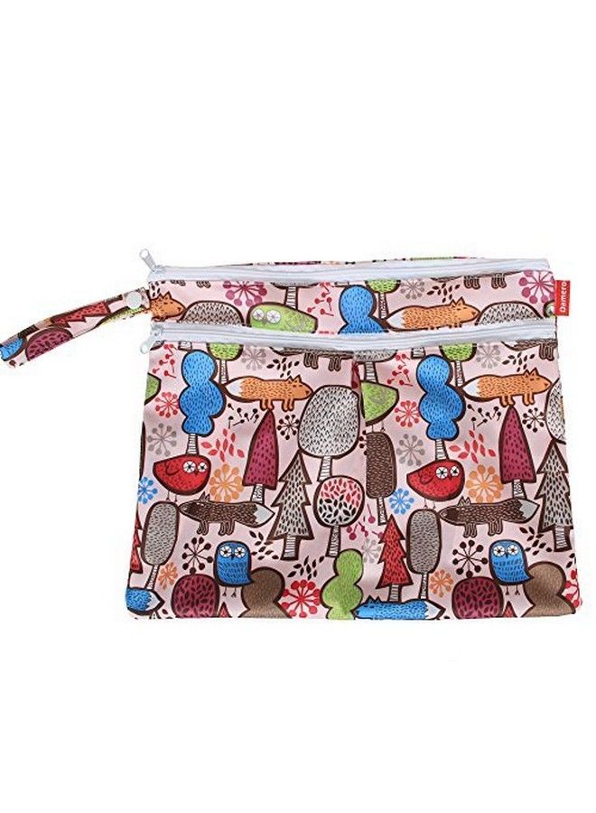 Damero حقيبة مائية قابلة لإعادة الاستخدام 2 عبوة حقيبة جافة رطبة منظم للسفر الشاطئي للحفاضات وأجزاء ضخ الثدي وملابس السباحة المبللة شجرة + حمراء شيفرون - Image 3