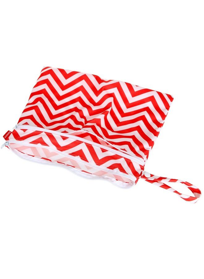 Damero حقيبة مائية قابلة لإعادة الاستخدام 2 عبوة حقيبة جافة رطبة منظم للسفر الشاطئي للحفاضات وأجزاء ضخ الثدي وملابس السباحة المبللة شجرة + حمراء شيفرون - Image 4