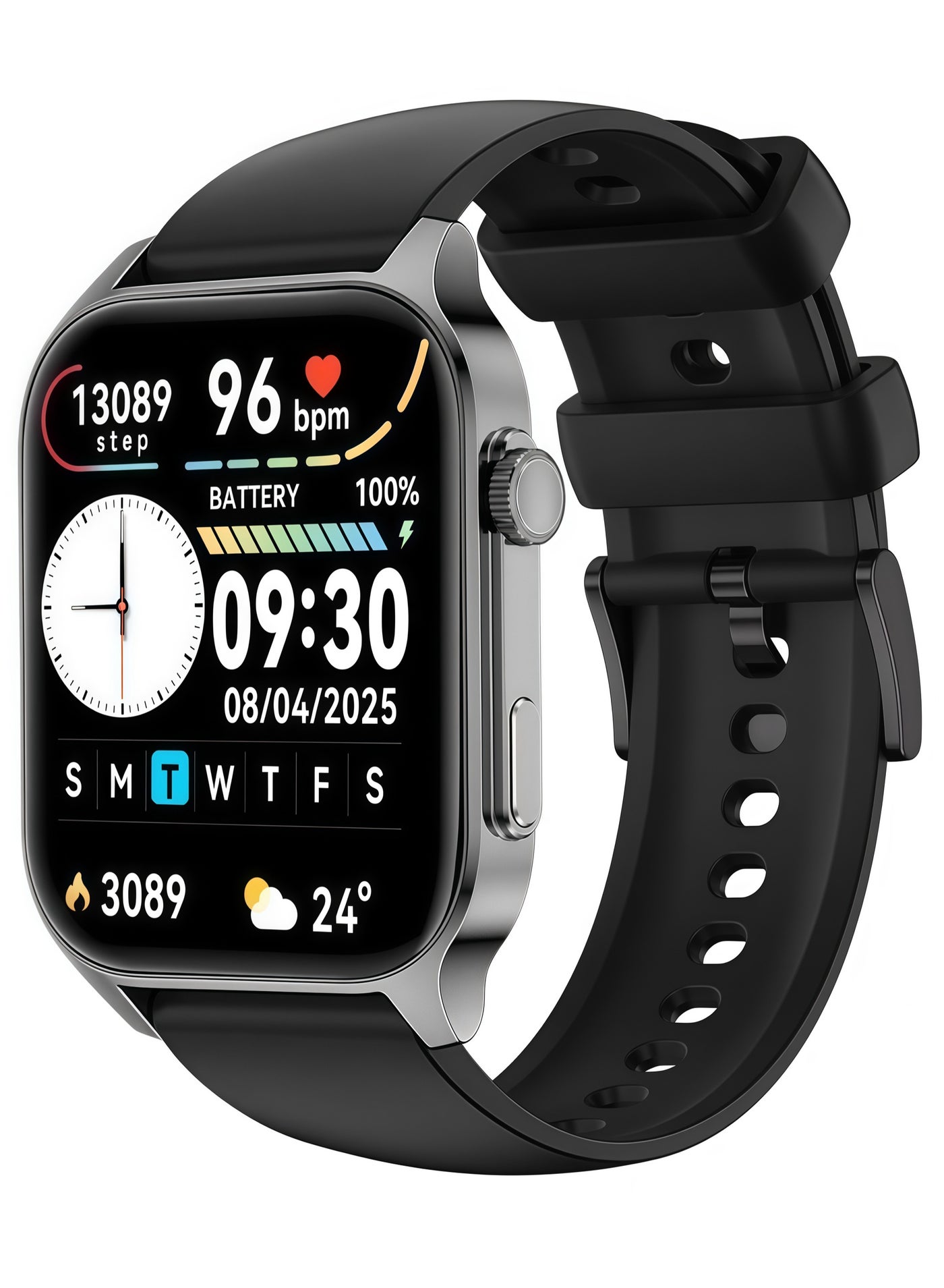 Business Smartwatch,Waterproof Fitness Watch, Bluetooth Calling, Zinc Alloy Vacuum Plating, Heart Rate Monitoring, Black