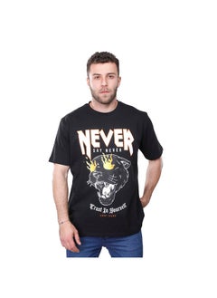 Coup Printed T-Shirt For Men - loose Fit Fit - Black - Multi Color