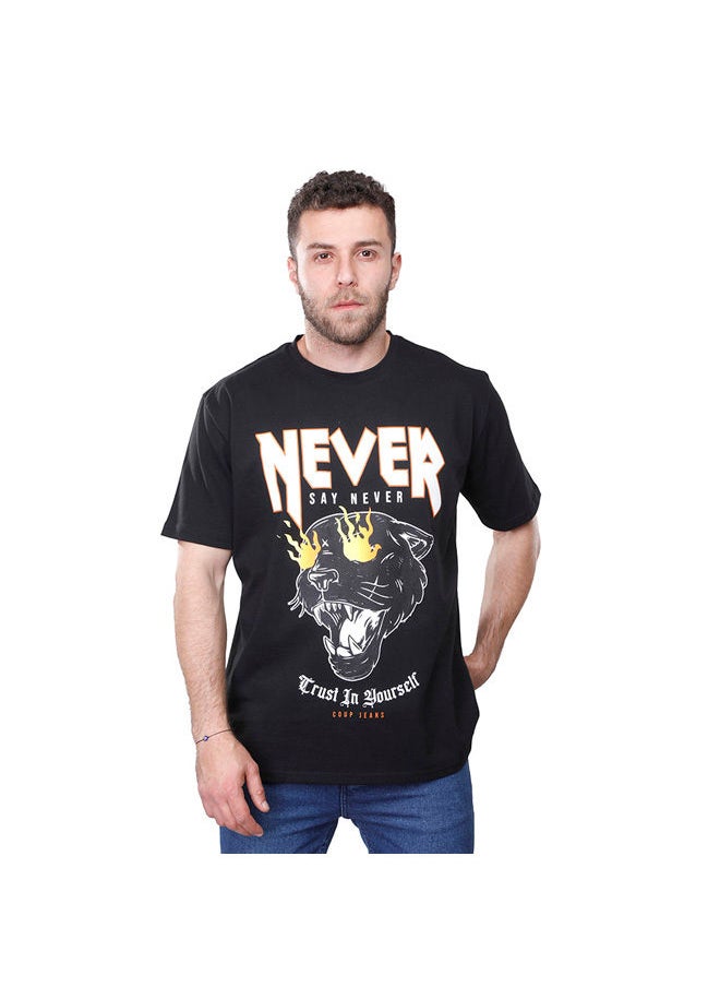 Coup - Coup Printed T-Shirt For Men - loose Fit Fit - Black - Multi Color - Image 1