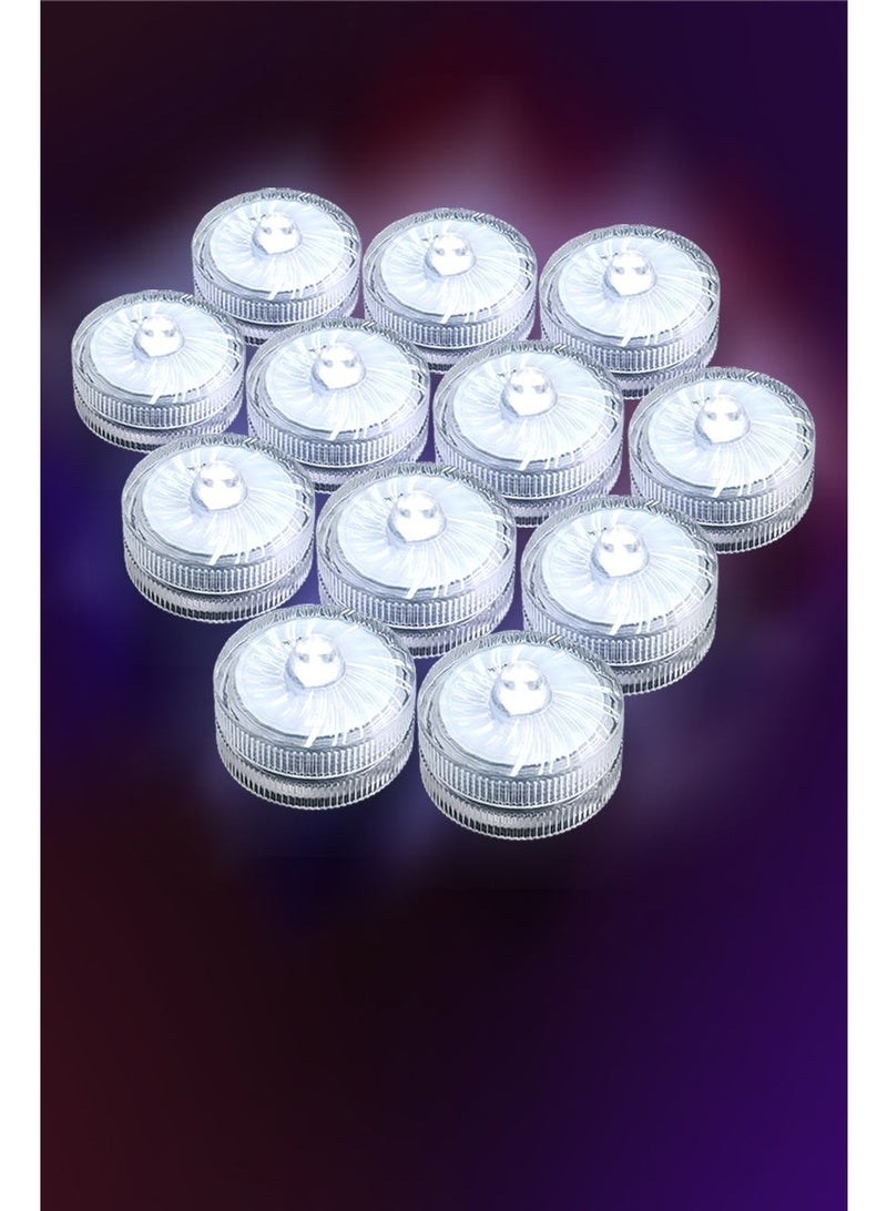 Happiness Light Mini diving LED lights, 12 pack, white light, constant light mode, environmental decoration lights, fish tank decoration, home decoration, holiday atmosphere decoration, IP68 waterproof rating (12 lights) - Image 1