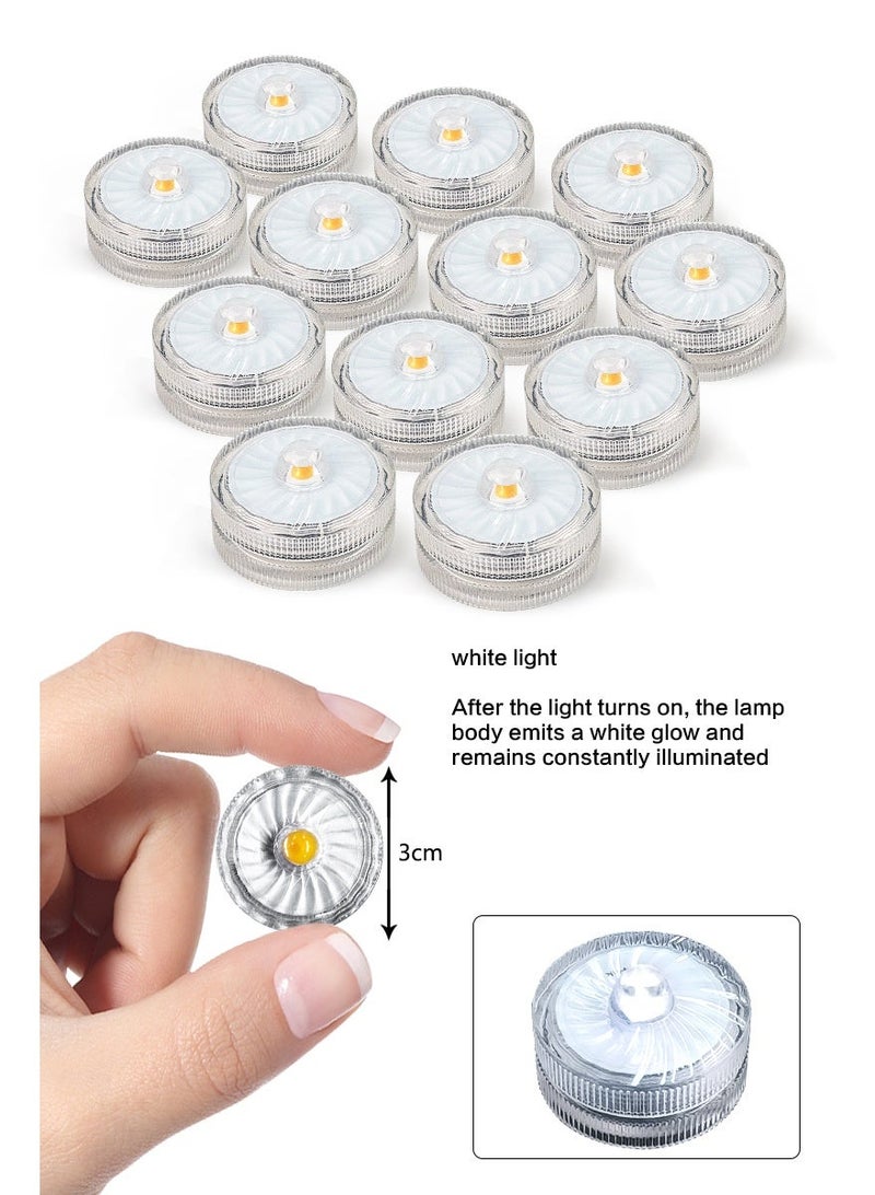 Happiness Light Mini diving LED lights, 12 pack, white light, constant light mode, environmental decoration lights, fish tank decoration, home decoration, holiday atmosphere decoration, IP68 waterproof rating (12 lights) - Image 2