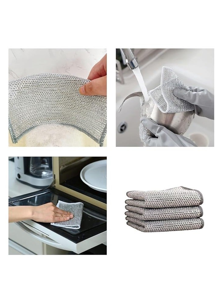 BAIYSFFG Multipurpose Wire Dishwashing Rags for Wet and Dry,Reusable Kitchen Cleaning Wire Dish Towels Dish Cloths,Lint Free Duster Cloth,Multifunctional Non-Scratch Wire Dishcloth for Kitchen (5PCS) - Image 2