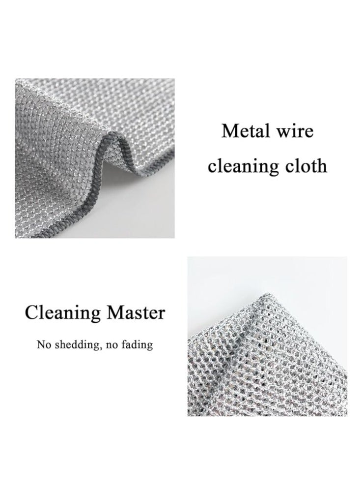 BAIYSFFG Multipurpose Wire Dishwashing Rags for Wet and Dry,Reusable Kitchen Cleaning Wire Dish Towels Dish Cloths,Lint Free Duster Cloth,Multifunctional Non-Scratch Wire Dishcloth for Kitchen (5PCS) - Image 4