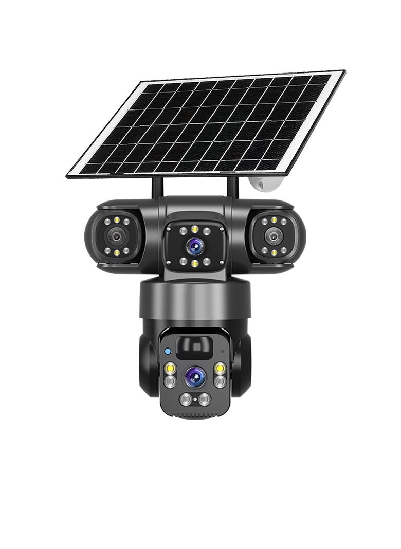Generic - Outdoor Dual Lens 4G Solar Camera, Wifi Network Wireless Solar CCTV Camera, Waterproof Home Security Monitor IP Camera, Sturdy And Durable Security Camera For Home Office, (1pc) - Image 1