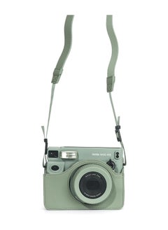 General Fujifilm Instax Wide 400 Protective Case Instant Film Camera - Full cover with buckle, retro camera bag with strap, synthetic leather sage green  - Image 2