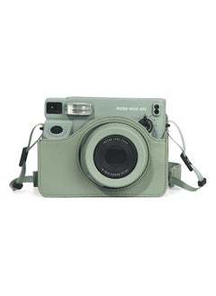 General Fujifilm Instax Wide 400 Protective Case Instant Film Camera - Full cover with buckle, retro camera bag with strap, synthetic leather sage green  - Image 4