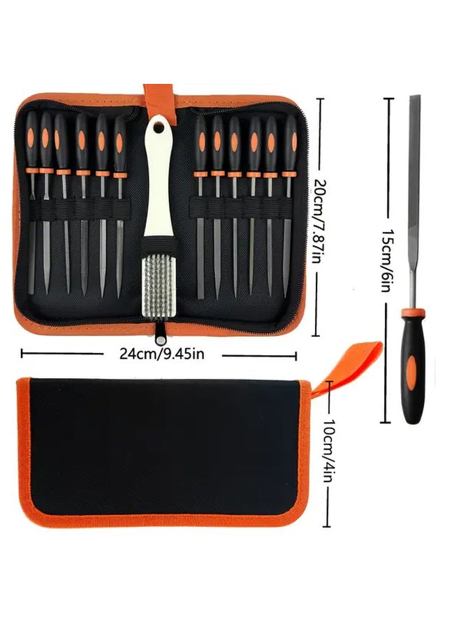 Red 13pcs Premium Needle File Set for Wood Metal Plastic Sharpening Smoothing Shaping DIY - Image 3
