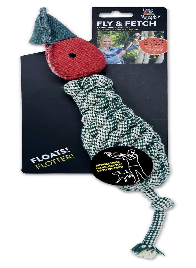 Spunky pup Fly & Fetch Dog Toy - Durable, Floating, Interactive Bungee Launcher for Fetch and Water Play, Rope Duck - Image 1