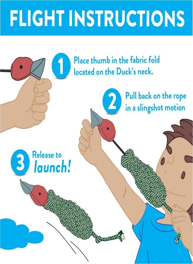 Spunky pup Fly & Fetch Dog Toy - Durable, Floating, Interactive Bungee Launcher for Fetch and Water Play, Rope Duck - Image 3