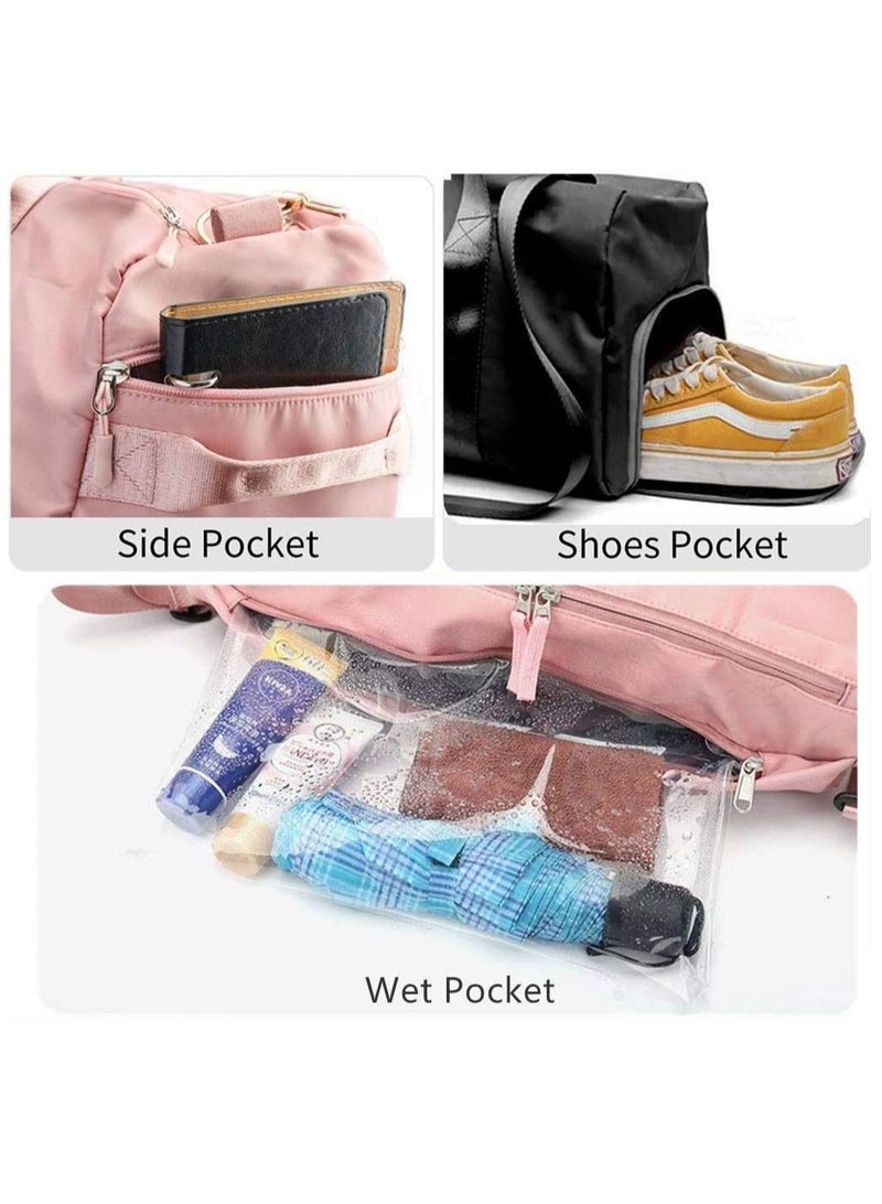 Arabest Gym Bag Dry Wet Separated, Waterproof Sport Duffle Bag with Shoes Compartment for Sport, Yoga, Travel, Fitness, Overnight Weekend with Shoulder Strap (Black)  - Image 3