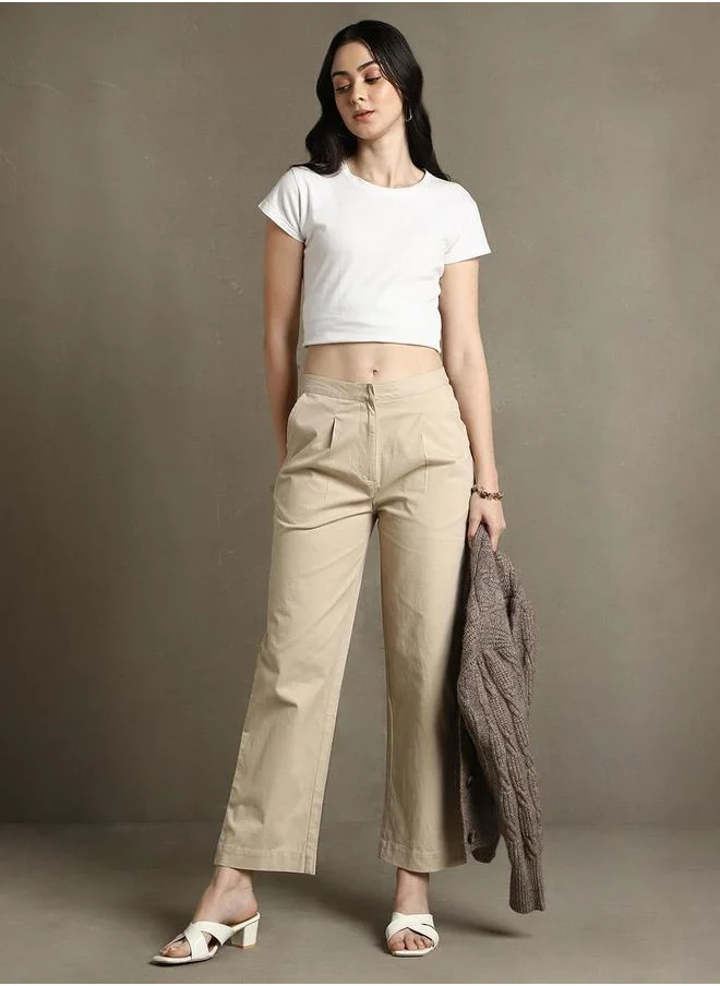 Dennis Lingo Dennis Lingo Cotton Straight Fit Casual Trousers