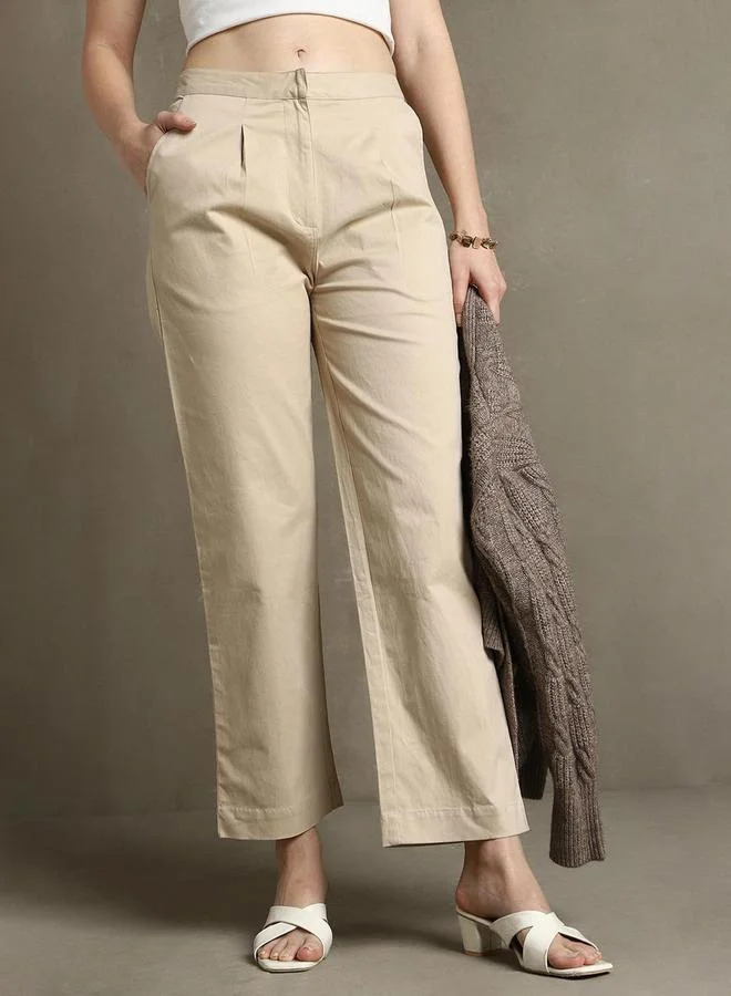 Dennis Lingo Dennis Lingo Cotton Straight Fit Casual Trousers