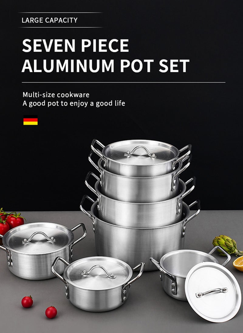 Sharpdo 7 Piece Aluminum Kitchen Stock Pot and Pot Set - Image 2