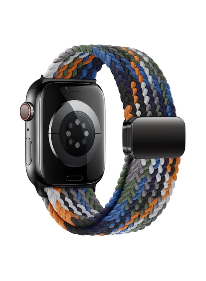 Sport Solo Loop For Apple Watch Band Ultra 49mm 45mm 44mm 42mm for Women Men,Adjustable Magnetic Stretchy Nylon Braided Wristband for iWatch Ultra 2 SE Series 10 9 8 7 6 5 4 3 2 1 - Image 2