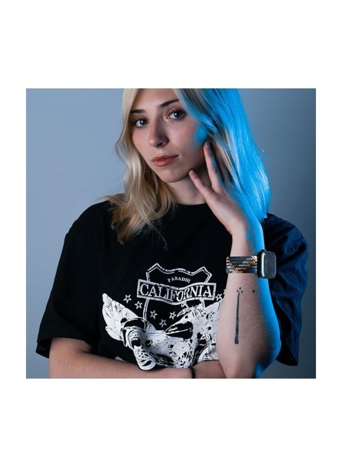 Sport Solo Loop For Apple Watch Band Ultra 49mm 45mm 44mm 42mm for Women Men,Adjustable Magnetic Stretchy Nylon Braided Wristband for iWatch Ultra 2 SE Series 10 9 8 7 6 5 4 3 2 1 - Image 3