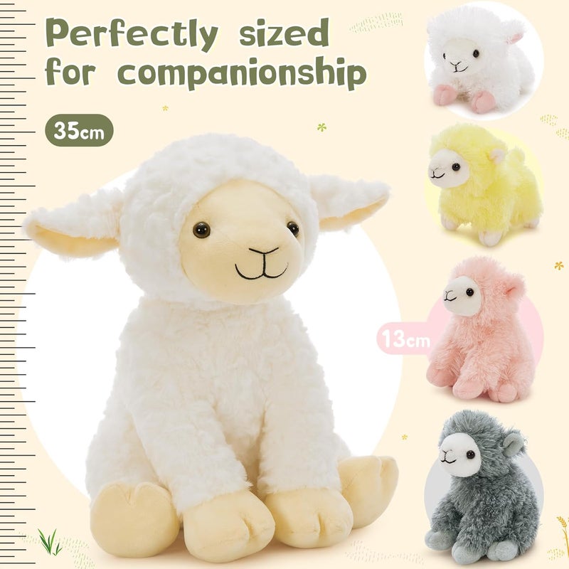 MorisMos Beige Sheep Cuddly Toy XXL with 4 Lambs Inside, 35cm Large Sheep Plush Toy Stuffed Animal Cuddly Toys, Sheep Teddy Birthday Christmas Gift for Children Baby Girls - Image 3