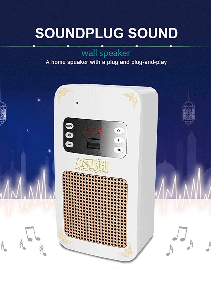 High Voice Quality Wall-Mounted Quran Speaker with Wireless Control with Translation LED light, Radio, Usb & SD Card Support Azan Speaker for Home, School - Image 3