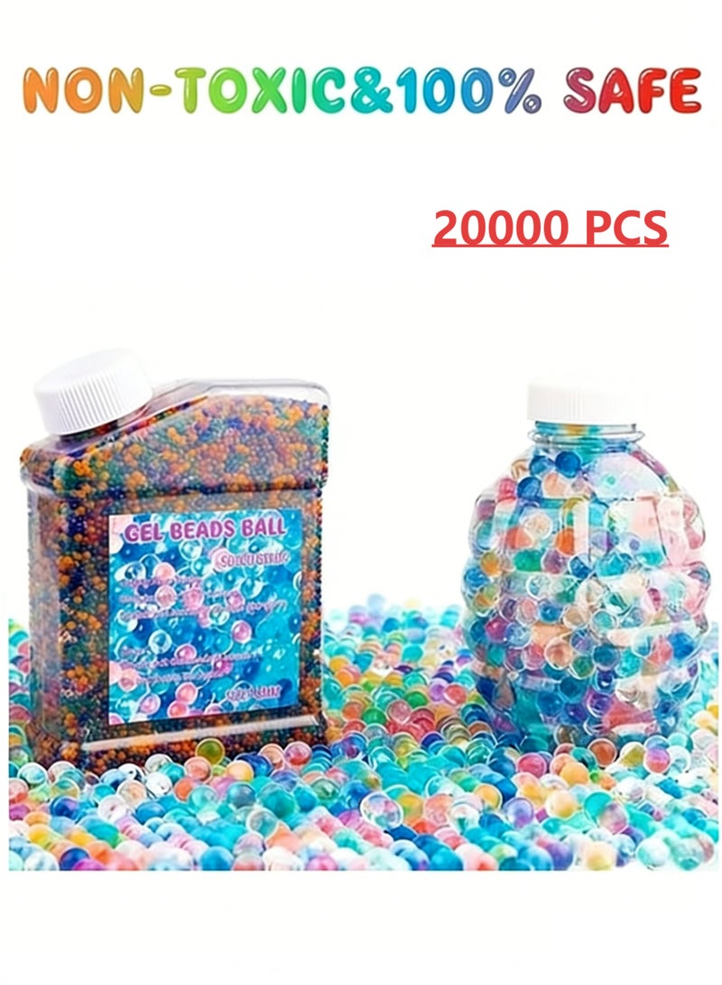 خرز مائي، 20,000 قطعة من كرات الماء، خرز مائي غير سام وقابل للتحلل، خرز مائي ملون للمزهرية، خرز مائي لحشو المزهرية، الزفاف، الديكور، النباتات والمنزل - Image 1