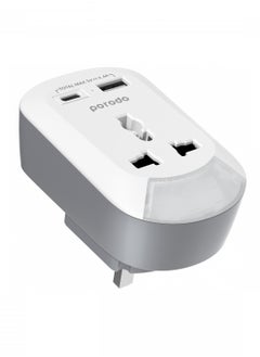 3in1 Multi-type Socket with AC UK - White