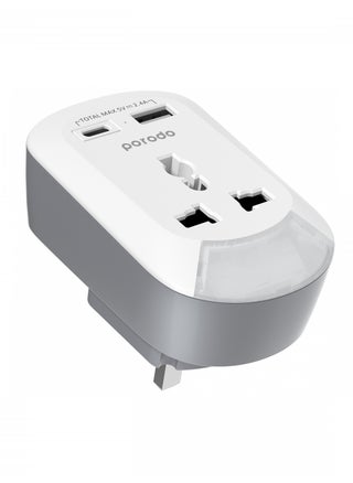 3in1 Multi-type Socket with AC UK - White