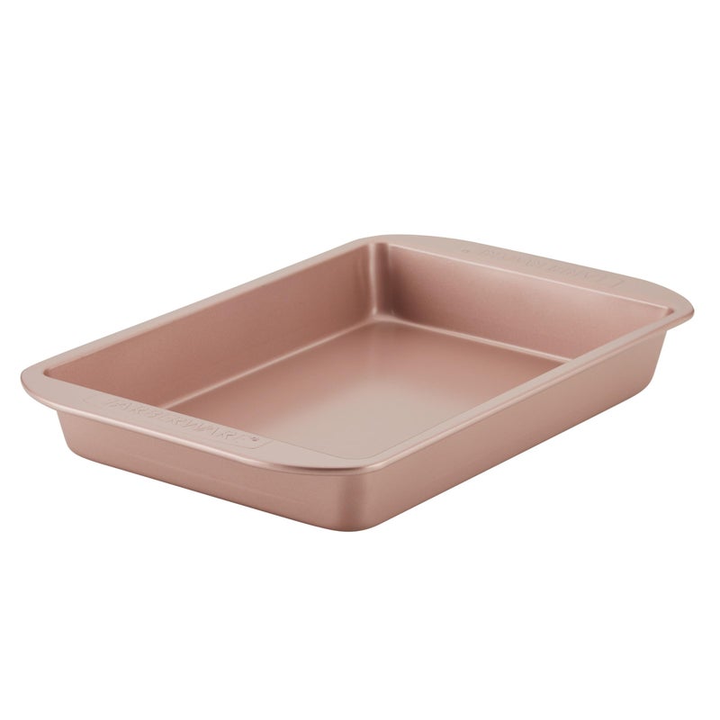 Farberware Baking Nonstick Cake Pan  Rectangle  9 Inch X 13 Inch  Red Rose Gold - Image 1