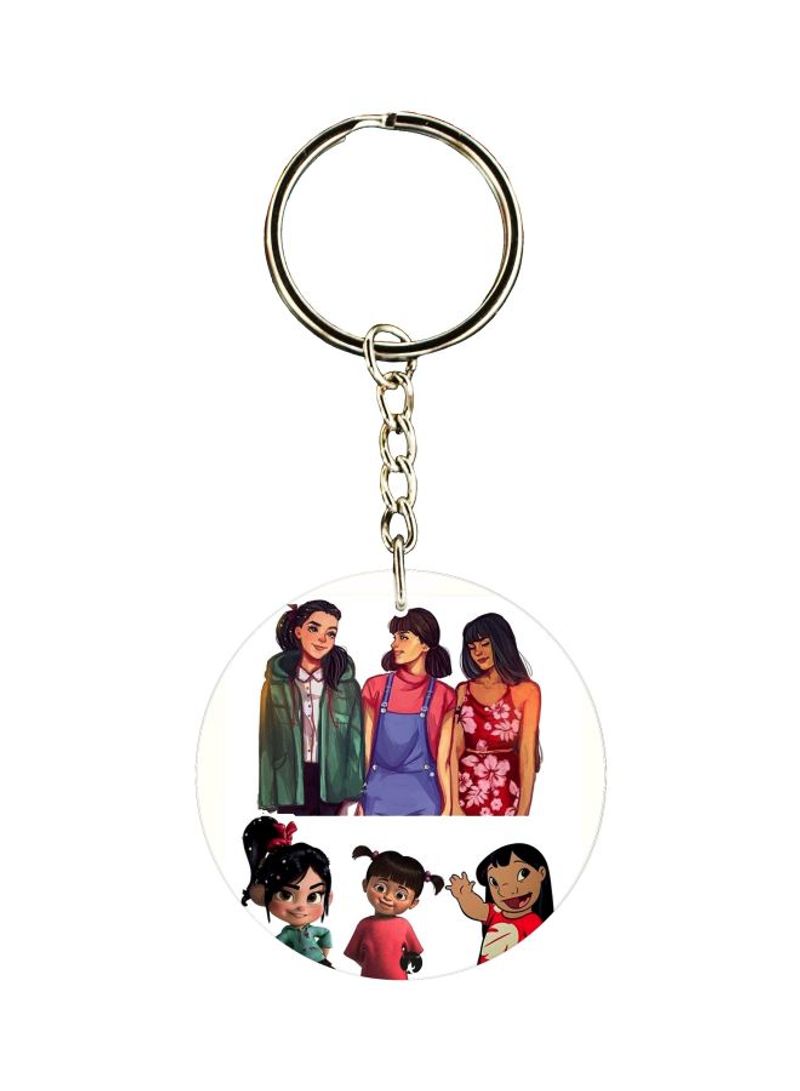 RKN Cartoon Girls Printed Keychain