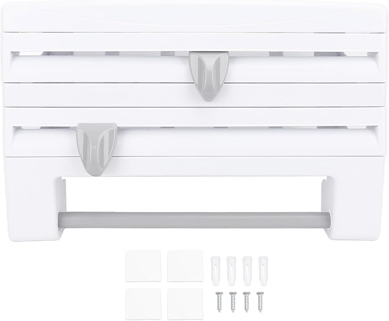 ABS Wall Mounted Wrap Organizer With 3 Compartments For Kitchen Countertop Drawer - Image 1