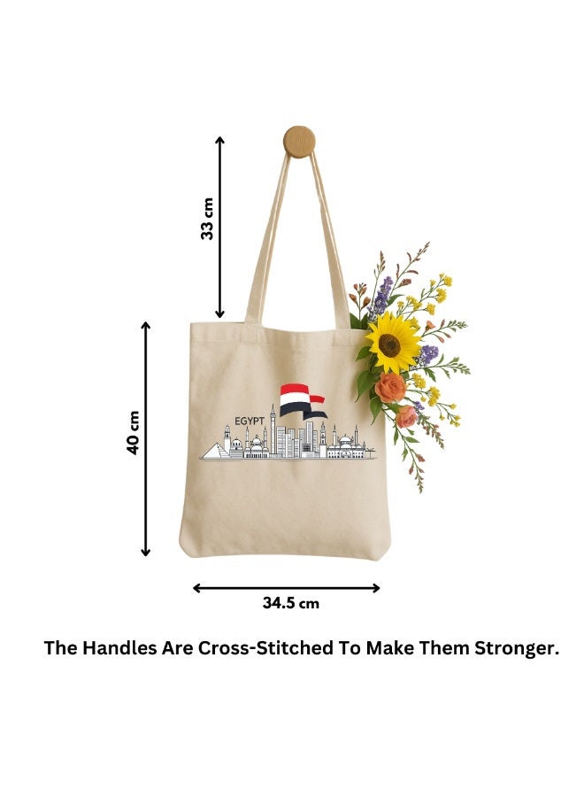 PRINTSHOP4ME Celebrate Egypt's National Day And Independence Day With This Canvas Tote Bag-Gift For Any Egyptian-Great Gift And Travel Companion-Perfect For Shopping And Everyday Use - Image 5