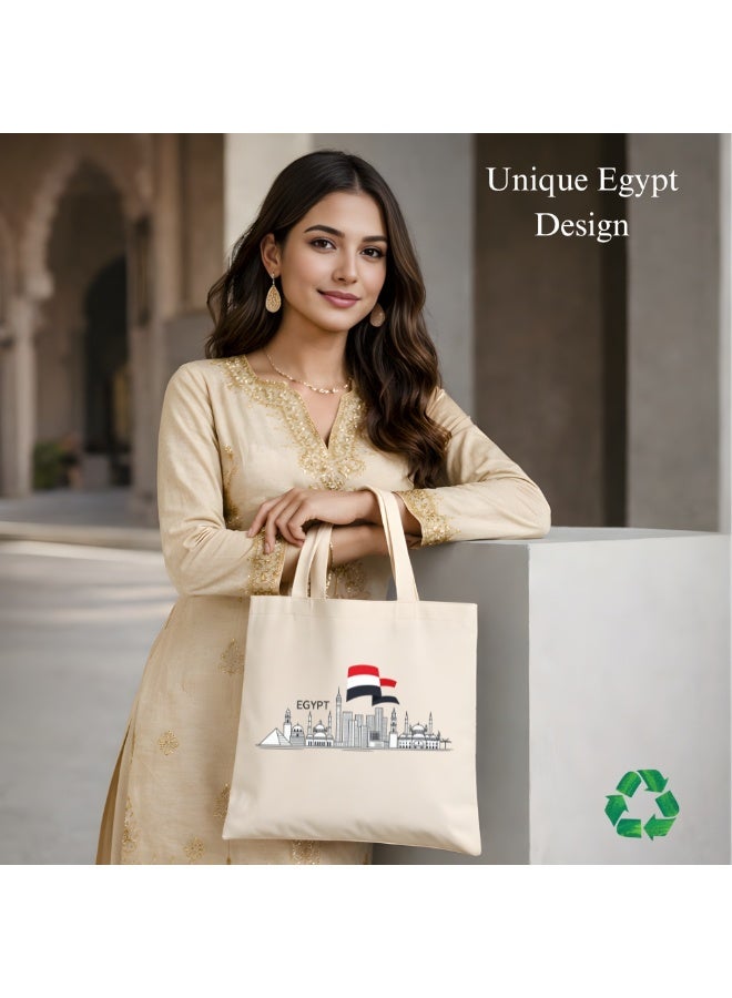 PRINTSHOP4ME Celebrate Egypt's National Day And Independence Day With This Canvas Tote Bag-Gift For Any Egyptian-Great Gift And Travel Companion-Perfect For Shopping And Everyday Use - Image 3