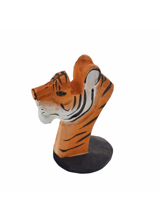 VIPbuy Funny Glasses Holder Wooden Hand Carved Glasses Stand Animal Shape Sunglasses Holder and Glasses Rack Glasses Storage Gift for Kids Desk Home Office Decoration (Tiger) - Image 5