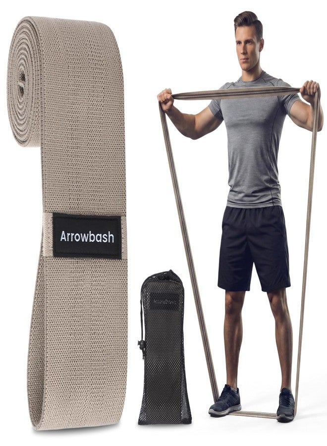 Arrowbash 40" Long Fabric Resistance Band for Working Out Women Men Non-Slip Exercise Stretch Band with Bag for Stretching Exercise, Yoga, Home Fitness(Medium Brown) - Image 1