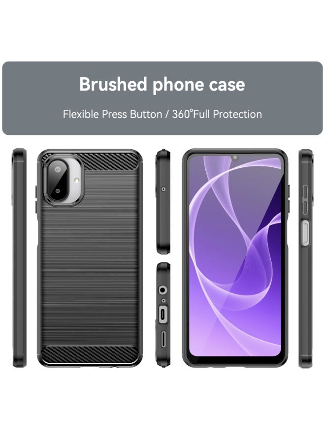 SanHu for Samsung Galaxy A07 Case Cover, High Quality Slim and Lightweight Brushed Comfortable TPU Soft Feel Cell Phone Protective Case for Samsung Galaxy A07, Black - Image 2