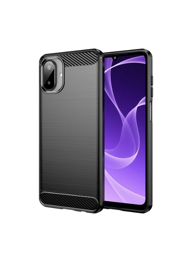 SanHu for Samsung Galaxy A07 Case Cover, High Quality Slim and Lightweight Brushed Comfortable TPU Soft Feel Cell Phone Protective Case for Samsung Galaxy A07, Black - Image 1