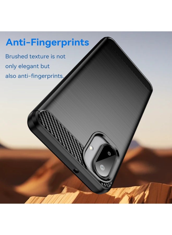 SanHu for Samsung Galaxy A07 Case Cover, High Quality Slim and Lightweight Brushed Comfortable TPU Soft Feel Cell Phone Protective Case for Samsung Galaxy A07, Black - Image 3