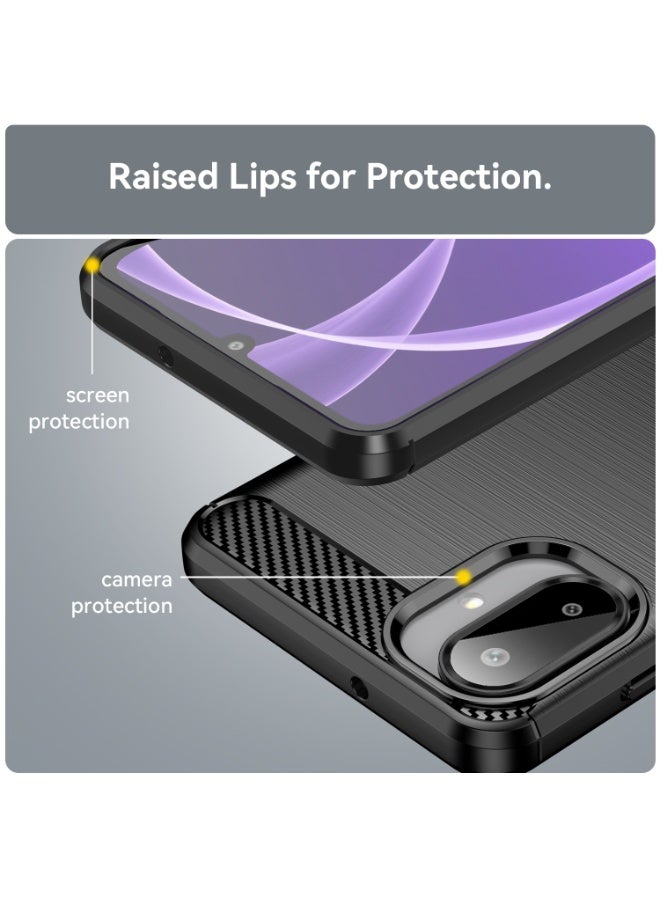 SanHu for Samsung Galaxy A07 Case Cover, High Quality Slim and Lightweight Brushed Comfortable TPU Soft Feel Cell Phone Protective Case for Samsung Galaxy A07, Black - Image 5